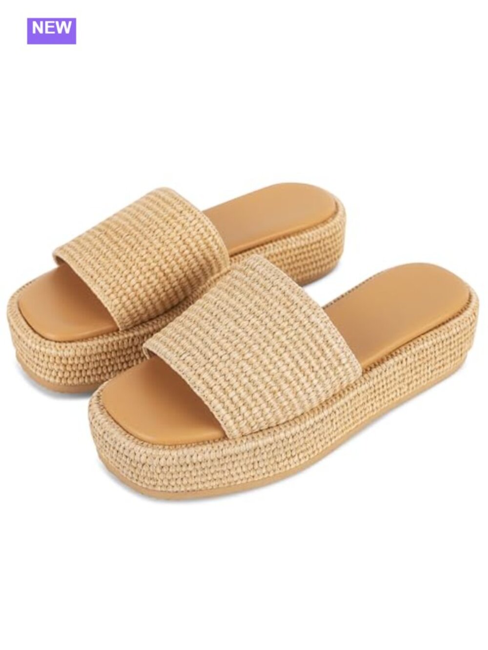 Platform Wedge Sandals Polyurethane Faux Fur Slip On Espadrilles